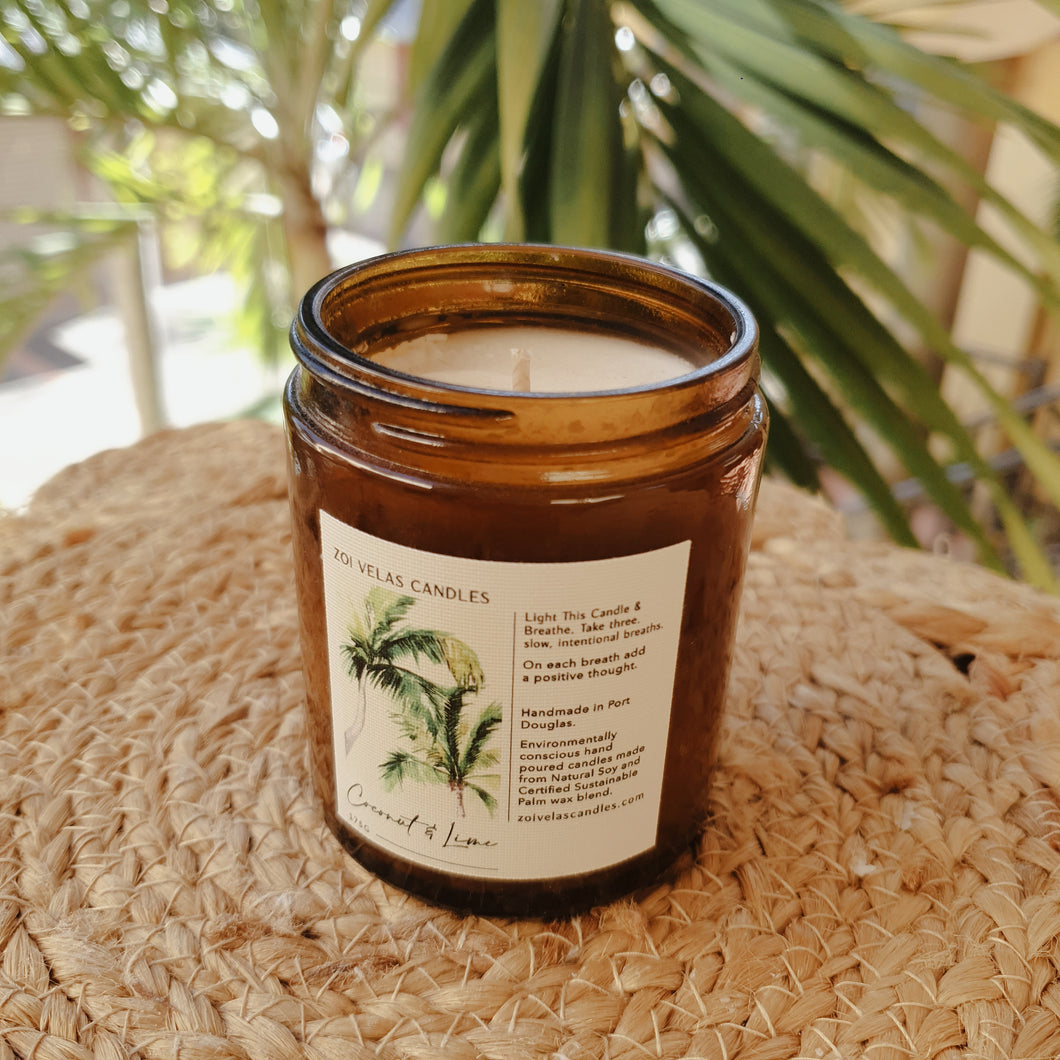 Coconut & Lime Scented Jar Candle 175g